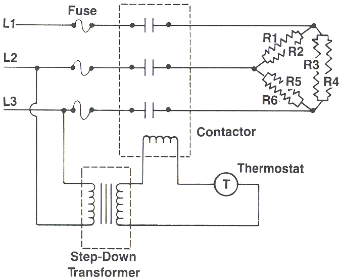 How to wire a single phase heater with 3 phase