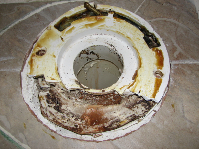 toilet flange broken bowl water problems plumbing repair kit droppage case ring clam askmehelpdesk