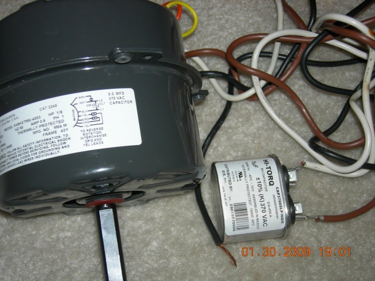 How do I wire up a new condenser fan motor