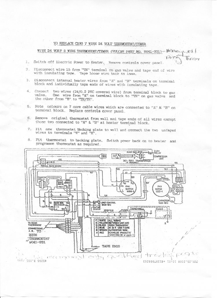 Changing faulty Vulcan CX90 programmable thermostat