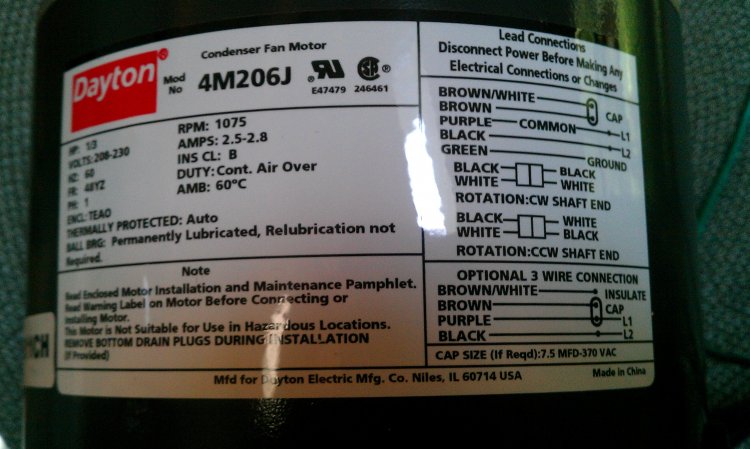 Lennox HS29-048-1P condenser fan motor replacement air conditioner dual capacitor wiring 