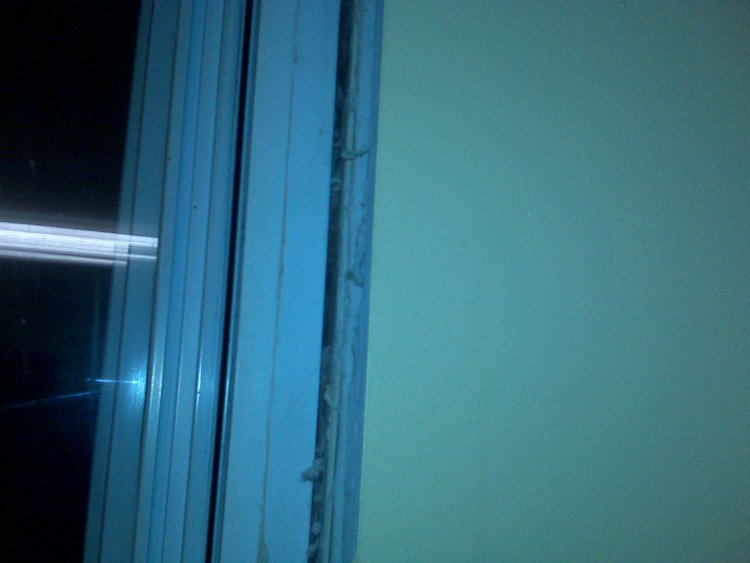 Drywall around window