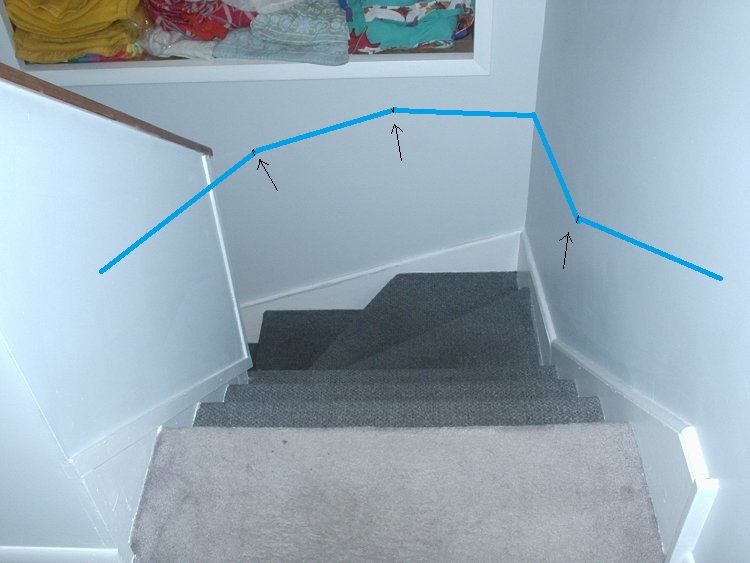 Handrail with angles and how to locate bracket locations