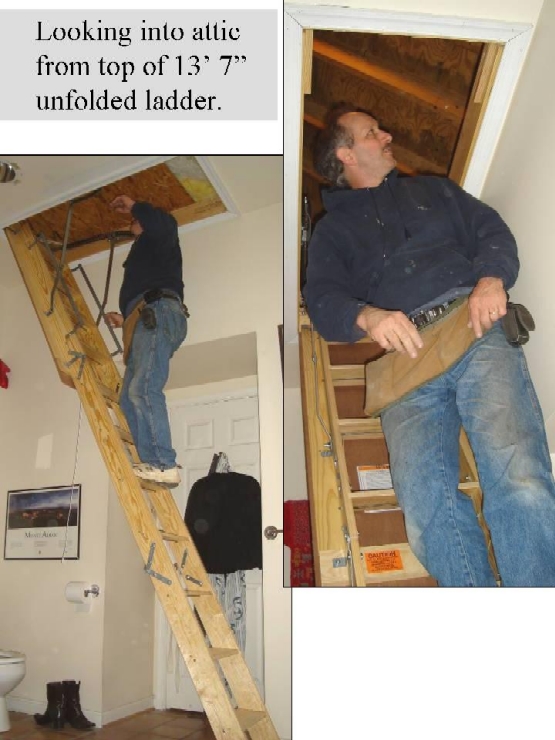 Pulldown, foldup attic steps safely opening and closing them
