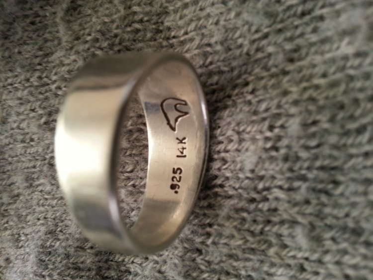 Silver ring 14K gold overlay