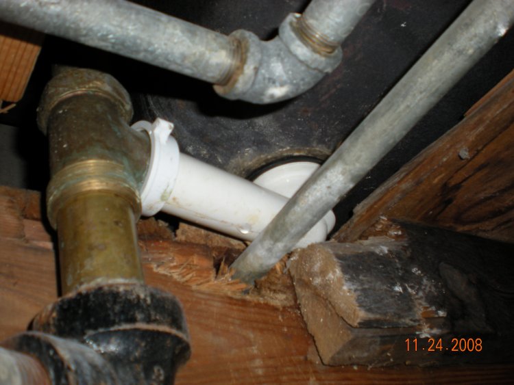 Cracked pvc pipe