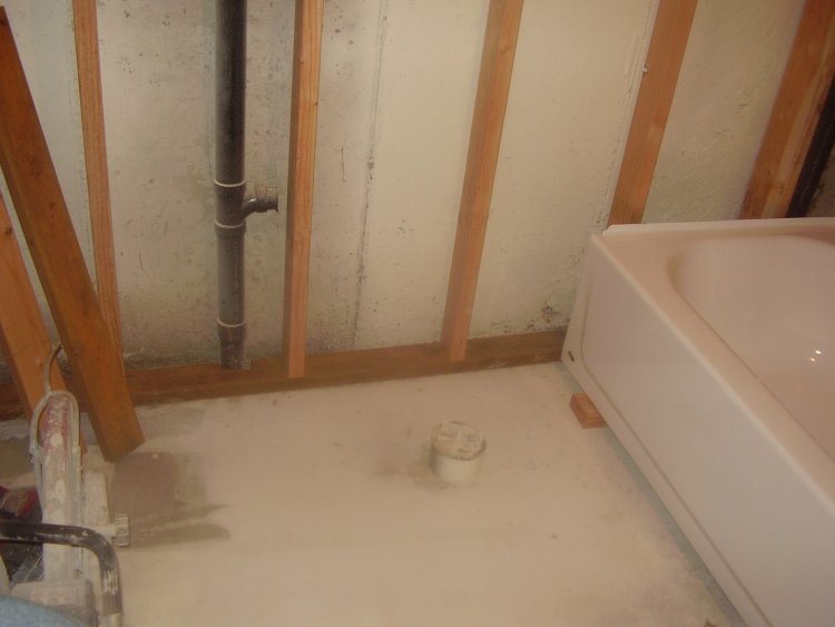 How to install a tub on a slab