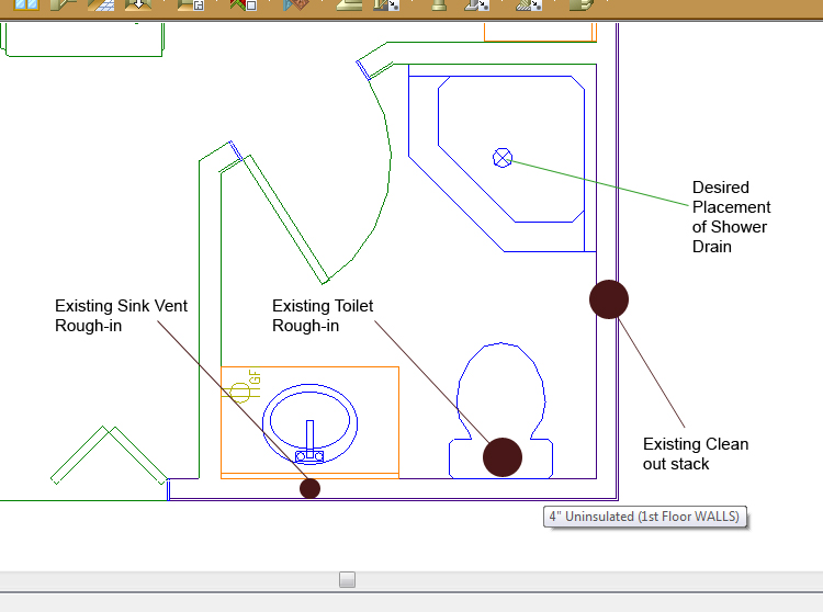 Install shower in basement that only has 2 piece rough in?