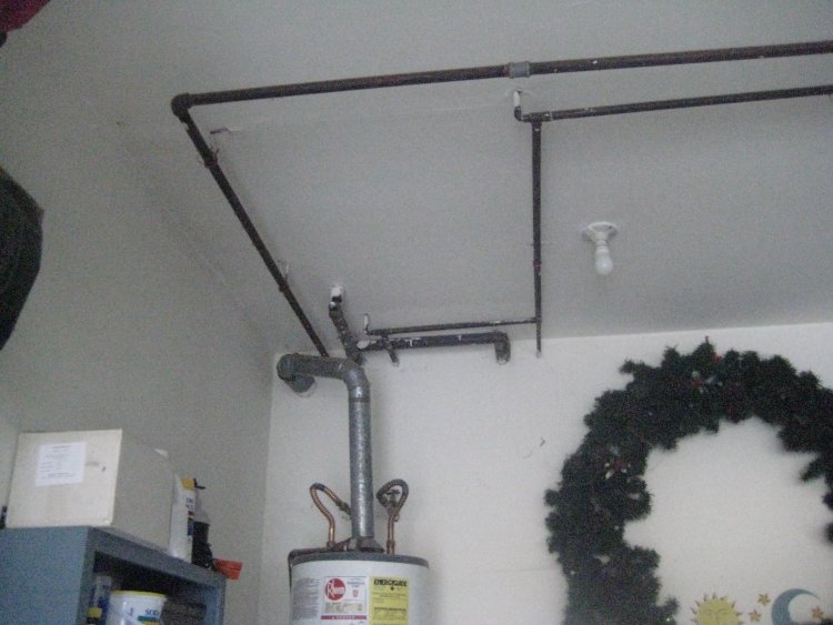 Concrete poured down a shower drain.