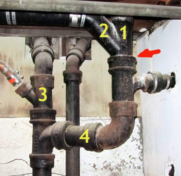 Sewage line coupling leak