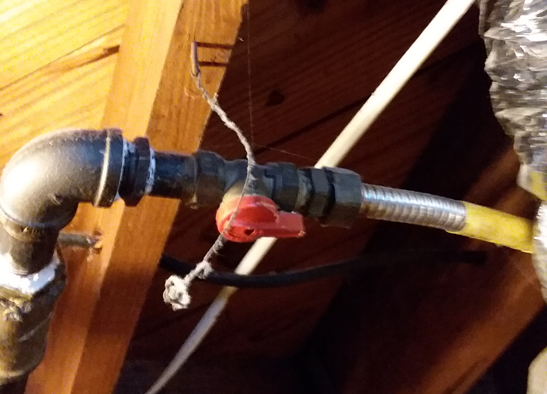 Running gas line for cooktop