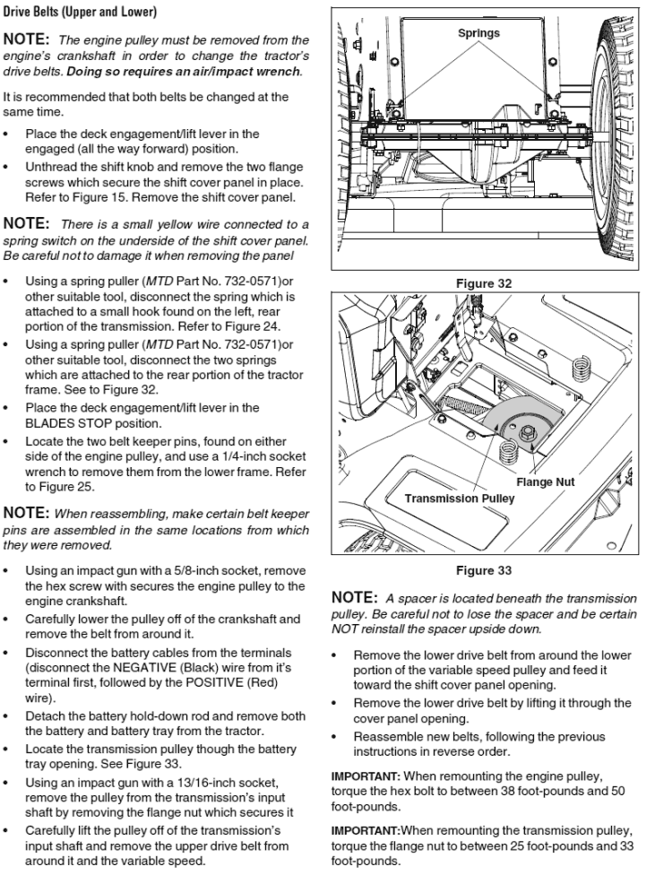 How to replace belts on Bolens Lawn Tractor